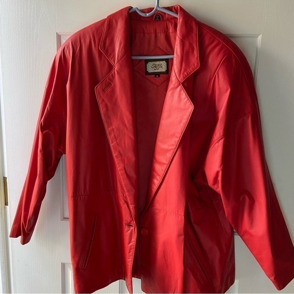 Toff’s red leather jacket. Beautifully made and like new. Hello Miss Scarlet! - Picture 2 of 7